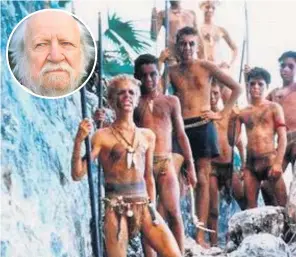  ??  ?? The Lord Of The Flies film, and (inset) William Golding, author of the original novel