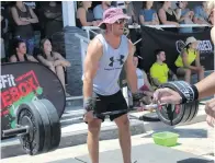  ?? ?? Jac Hogenboeze­m shows his strength with the weights.