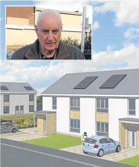  ??  ?? A 3D image of how the new homes could look. Inset, Jim Cochrane.