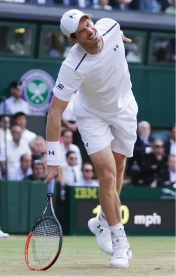  ?? DANIEL LEAL-OLIVAS/AFP/GETTY IMAGES ?? The image of world No. 1 Andy Murray using a racquet as a crutch says a lot about his health and the men’s game.