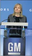  ?? Picture: GETTY IMAGES ?? REVVING UP: GM chief executive Mary Barra addresses the annual meeting of shareholde­rs in Detroit, Michigan