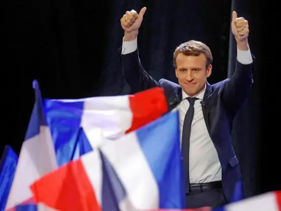  ??  ?? Emmanuel Macron claimed 23.8 per cent of votes in the first round of the election (Getty)