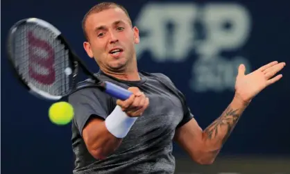  ??  ?? Dan Evans returns in his losing semi-final in Dubai against Greece’s Stefanos Tsitsipas during February. Photograph: Thaier Al-Sudani/ Reuters