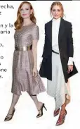  ??  ?? A la derecha, la actriz Jessica Chastain y la empresaria Olivia Palermo, ambas calzando zapatos de Malone Souliers.