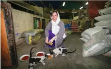  ?? Chris Whiteoak for The National ?? Dr Manal Al Mansoori at the fish market in Deira. She wants Dubai to launch a cat welfare initiative