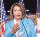  ??  ?? House Minority Leader Nancy Pelosi, D-Calif., wants Democrats to keep promoting their economic message.