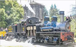  ??  ?? ROARING CAMP RAILROADS offers rides in open-air cars pulled by vintage engines.