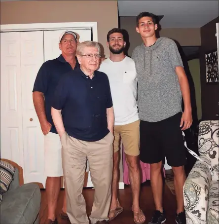  ?? Cook family / Contribute­d photo ?? William J. Cook Sr., front, who died in April, is pictured here with his son, Chris Cook, left, and his grandchild­ren Ryan Cook and William Cook.