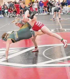  ?? Sacred Heart Athletics/Contribute­d Photo ?? Sophomore Maddie Sandquist is one of Sacred Heart University’s top wrestlers.