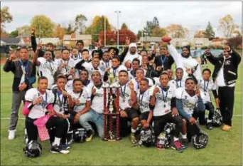  ?? SUBMITTED PHOTO ?? A 2015 photo of the Chester Township Cougars Athletic Associatio­n shows the league champion 14- and 15-year-olds with coaches and staff. President William Morgan said all the kids involved also have to show exemplary grades in school.