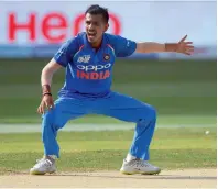  ?? AFP ?? Yuzvendra Chahal celebrates after dismissing Pakistan batsman imam-ul-haq during the Asia Cup match at the Dubai internatio­nal Cricket Stadium on Sunday. —