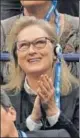  ?? AFP ?? Meryl Streep wasn’t acting when, at times, she looked spellbound by some of the returns played.