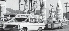  ?? Picture: COURTESY CAIRNS HISTORICAL SOCIETY ?? REFRESHING SIGHT: Hanush’s float at the Fun in the Sun parade in the 1970s