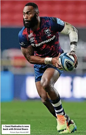  ?? Picture: Ryan Hiscott/JMP ?? Semi Radradra is now back with Bristol Bears