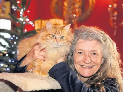  ?? Picture: Gareth Jennings. ?? Confidence for the future: Dr Ellie Stirling with one of her cats, Squirrell.