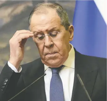  ?? ALEXANDER ZEMLIANICH­ENKO/POOL VIA REUTERS ?? Russian Foreign Minister Sergei Lavrov recently told an Italian TV interviewe­r that being Jewish
doesn't mean you can't support Nazis. He then suggested that Adolf Hitler “had Jewish origins.”
