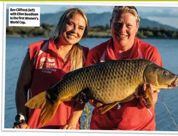  ?? ?? Bev Clifford (left) with Ellen Beedham in the first Women’s World Cup.