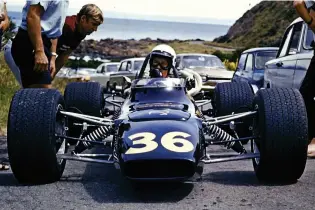  ??  ?? Graham McRae at the Wellington Car Club’s Palmer Head hillclimb in 1967.