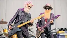  ?? ?? ZZ Top's Elwood Francis and Billy Gibbons entertaine­d the crowds as the Taupo Summer Concert's final act earlier this year.