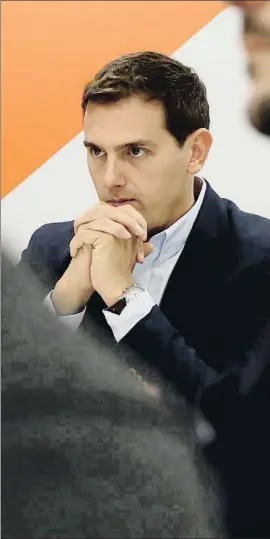  ?? J.J. GUILLÉN /
EFE ?? Albert Rivera, ayer en la reunión del comité permanente de Cs