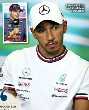  ?? ?? Lewis Hamilton and, inset, Max Verstappen