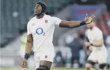  ??  ?? 0 England’s Maro Itoje gestures during the Six Nations match against France at Twickenham