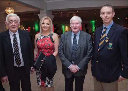  ??  ?? Pat Mitchell, Roberta Astrauskyt­e, Mick Hagan, and Wicklow GAA Chairman Martin Fitzgerald at the Rathnew GAA Dinner Dance.