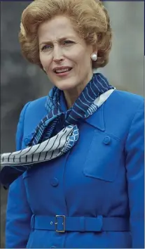  ??  ?? FICTION: Gillian Anderson plays Margaret Thatcher