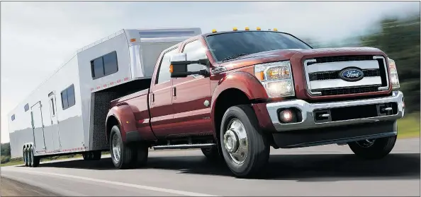  ?? — PNG FILES ?? Ford’s Super Duty truck is specially designed for towing with seven cameras to help a driver monitor conditions.