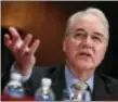  ?? MANUEL BALCE CENETA - THE ASSOCIATED PRESS ?? Health and Human Services Secretary Tom Price testifies on Capitol Hill in Washington June 15.. Price announced Friday that he is resigning amid criticism of his travel on private planes.