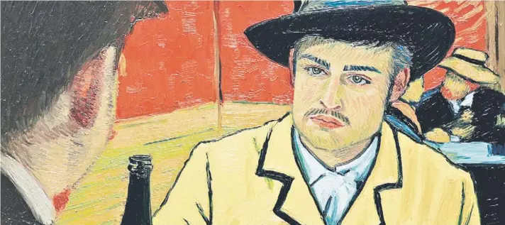  ??  ?? ► Douglas Booth interpreta a Armand Roulin, quien llega al pueblo de Auvers-sur-Oise para saber qué pasó con Van Gogh en sus últimos días.