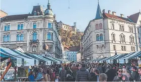  ??  ?? FOOD FOR THOUGHT: Ljubljana, Slovenia, is paradise for foodies and wine lovers