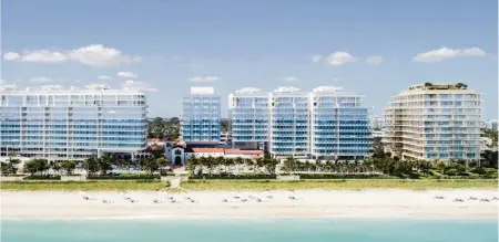  ?? Fort Partners ?? The extension to the Surf Club Four Seasons Residences is anticipate­d to be completed by 2023. Above, a rendering of the entire project, including the existing residences and hotel to the left of the new project.