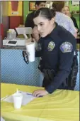  ?? JULIO MORALES PHOTOS ?? The Calexico Police Department hosted its first-ever "Raspados with a Cop" event on Monday at Raspados Cuchis in Calexico as part of the national Coffee with a Cop movement held annually and which is aimed at improving community relations between the...