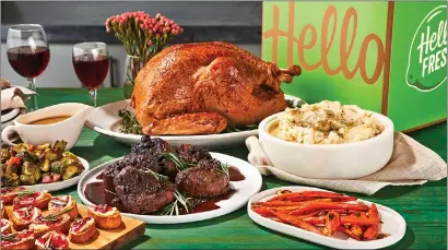  ?? Associated Press photo ?? This undated product image provided by HelloFresh shows Holiday Box that is offered by the subscripti­on meal service. Some companies, like HelloFresh, will mail you pre-measured ingredient­s and instructio­ns for a full holiday meal.