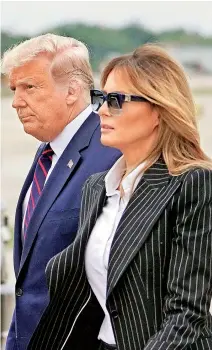  ??  ?? Donald and Melania Trump arrive at Cleveland Hopkins Internatio­nal Airport in Cleveland, Ohio on Sep 29.(AFP)