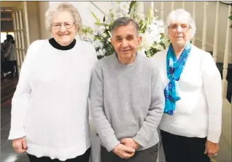  ?? Charlotte Hungerford Hospital / Contribute­d photo ?? Charlotte Hungerford Hospital volunteers honored at this year’s appreciati­on luncheon included, from left, Daphne Bobinski, with 7,000 hours of service; Edward Potter, with 13,000 hours of service; and Mary Yorker, with 5,000 hours of service.