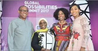  ??  ?? L-R: Former Governor of Anambra State, Mr. Peter Obi; Chairman, Access Bank Plc, Mrs. Mosun Belo-Olusoga; former MD, Bank of Industry, Dr. Evelyn Oputu; Founder, Inspired Women of Worth and CEO/Vice Chairman, Fine and Country West Africa, Mrs. Udo Okonjo, at the iWOW annual Global Possibilit­y Summit, held at the Civic Centre, Lagos...recently