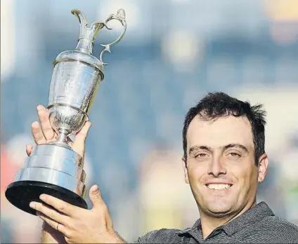  ?? FOTO: GETTY ?? Francesco Molinari, con la primera Jarra de Plata que gana un golfista italiano en toda su historia, y primer Grand Slam para Italia