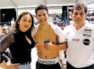  ?? |CORTESÍA ANTONIO SAMPEDRO ?? En lo que va del año, el pugilista lleva 2 peleas, una en Aguascalie­ntes y la otra en Colombia, las dos con victoria para el local por nocaut.