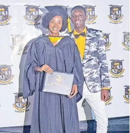  ?? ?? Nicole Clarke and her son, Dominic Walker, at her graduation.