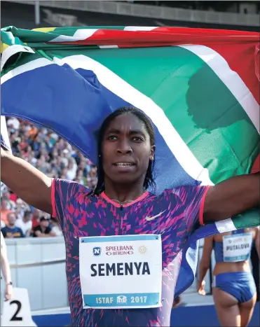  ?? PICTURE: REUTERS ?? Caster Semenya celebrates winning the Women’s 600m by breaking the 20-year world record at the World Challenge in Berlin yesterday.