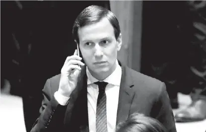  ?? LUCAS JACSON/REUTERS ?? Jared Kushner, casado con Ivanka Trump, se encarga de las negociacio­nes israelo-palestinas y con China.