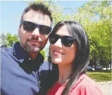  ??  ?? Michele D'Alpaos and Paola Agnelli pause for a selfie on their first in-person date on May 4, at a park near their apartments in Verona.