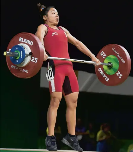  ?? PTI ?? Getting ready: Ace lifter Mirabai Chanu’s request to the government to let her train in the USA to treat a shoulder issue took some time to get approval amid rising COVID cases. The government ocials’ proactive approach nally helped the lifter travel for her treatment and training.