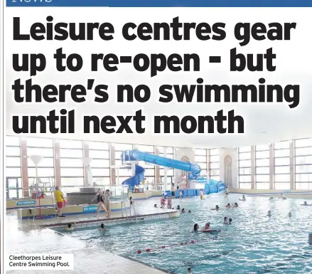  ??  ?? Cleethorpe­s Leisure Centre Swimming Pool.