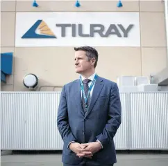  ?? CHAD HIPOLITO / THE CANADIAN PRESS ?? Led by Brendan Kennedy, B.C.-based producer Tilray is the third Canadian cannabis company to list on a major American exchange.
