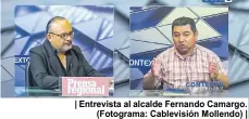  ?? (Fotograma: Cablevisió­n Mollendo) | ?? | Entrevista al alcalde Fernando Camargo.