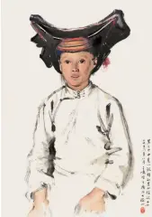  ??  ?? 杨之光 / 茶山瑶族少女 中国画 39cm×28cm 1956年
