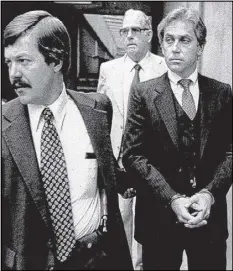  ?? AP FILE PHOTO ?? Jeffrey MacDonald (right) appears in federal court in Wilmington, N.C. in 1979. MacDonald’s pregnant wife and two young daughters were murdered in in their Fort Bragg home in 1970. MacDonald was convicted of the crimes. On Monday, MacDonald is...